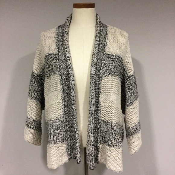 Vince Chunky Knit Striped Oversized Cardigan - Picture 2 of 8